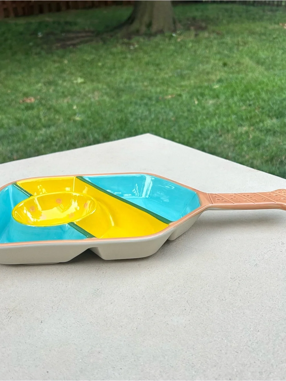 Pickleball Paddle Serving Platter Chip Dip Dish